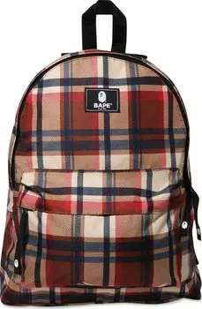 Сумка BAPE Check Daypack Red, красный