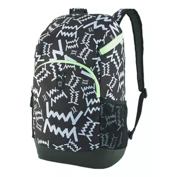 Сумка basketball backpack 'black white green' Puma, черный