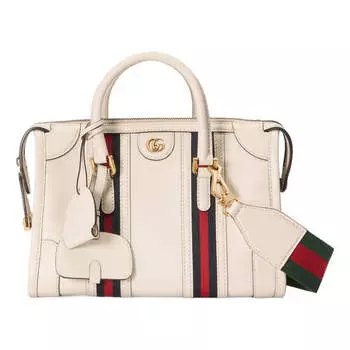 Сумка bauletto small top handle bag 'white' Gucci, белый