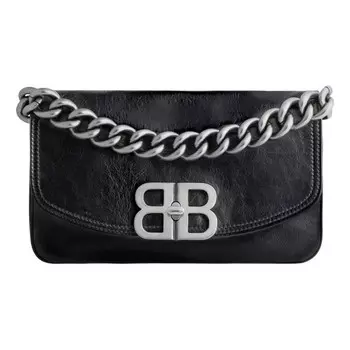Сумка bb soft small flap bag 'black' Balenciaga, черный