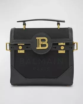 Сумка BBUzz 23 из парусины и кожи с верхней ручкой Balmain, цвет Noir