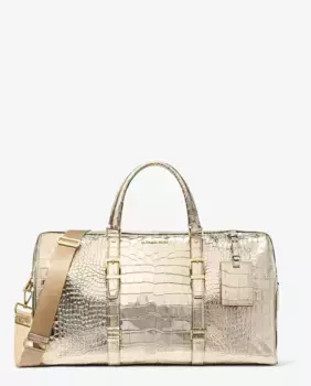 Сумка Bedford Travel из кожи с крокодиловым узором Michael Michael Kors, золото