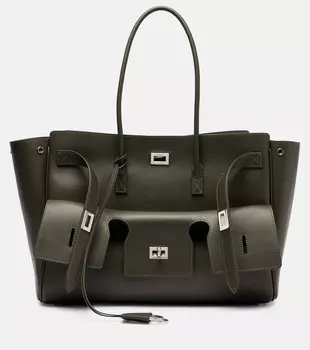 Сумка Bel Air Medium из кожи Balenciaga, хаки