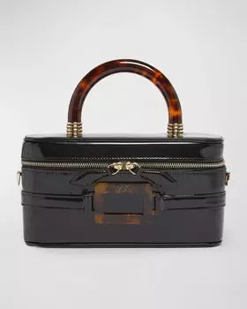 Сумка Belle Mini Vanity из лакированной кожи с верхней ручкой Roger Vivier, цвет Nero