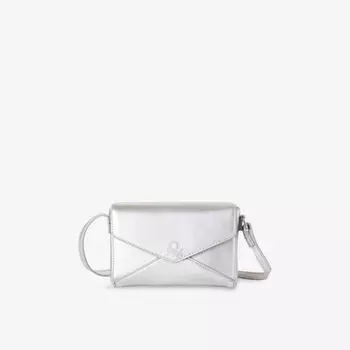 Сумка Benetton из искусственной кожи с металлическим эффектом и тисненым логотипом, серебряный