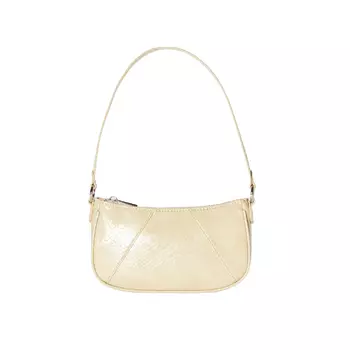 Сумка Bershka Faux Leather Shoulder, бежевый