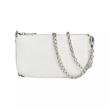 Сумка Bershka Mock Croc Chain Bag, белый