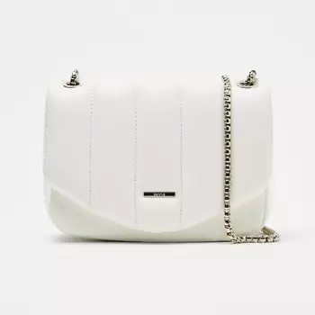 Сумка Bershka Quilted Handbag With Vertical Chain, белый