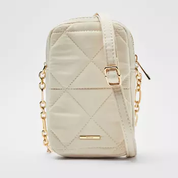Сумка Bershka Quilted Mobile Phone, кремовый