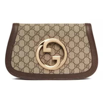 Сумка blondie shoulder bag 'beige ebony supreme' Gucci, бежевый