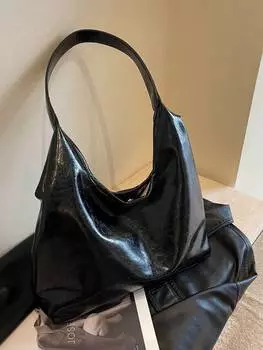 Сумка большая гладкая, черный
