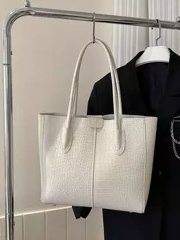 Сумка большая на одно плечо, белый