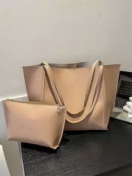 Сумка большая с двойной ручкой, хаки