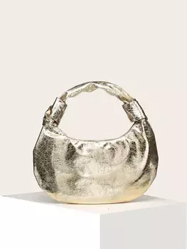 Сумка большая с узлом и ручкой, золотой