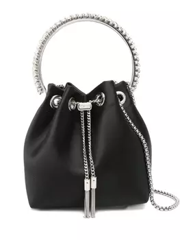 Сумка Bon Bon с завязками, украшенная кристаллами Jimmy Choo, черный