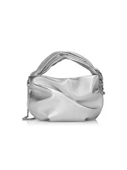 Сумка Bonny из металлизированной кожи с ручкой сверху Jimmy Choo, серебряный