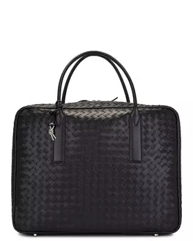 Сумка Bottega Veneta Avenue Intreccio 15 Avenue Borsa, цвет Black & Silver
