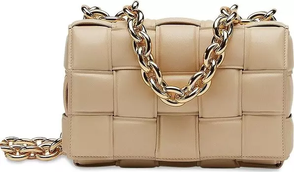 Сумка Bottega Veneta Chain Cassette Bag Porridge/Gold, загар