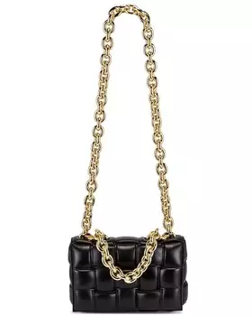 Сумка Bottega Veneta Chain Cassette, цвет Black & Gold
