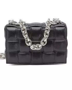 Сумка Bottega Veneta Chain Cassette, цвет Black & Silver