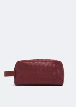 Сумка BOTTEGA VENETA Intrecciato travel pouch, бордовый