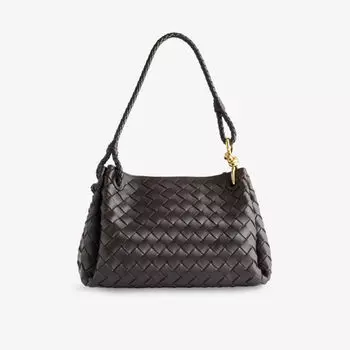 Сумка Bottega Veneta из кожи плетеная, темно-коричневый