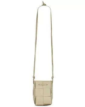 Сумка Bottega Veneta Mini Bucket Crossbody, цвет Travertine & Gold