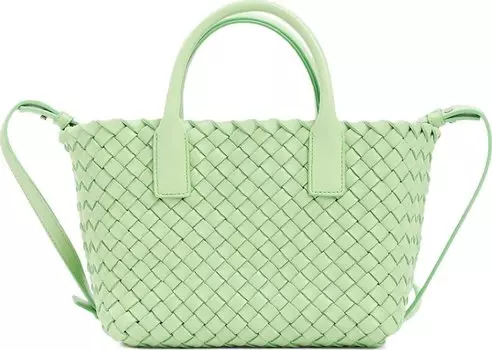 Сумка Bottega Veneta Mini Cabat Pistachio/Silver, зеленый