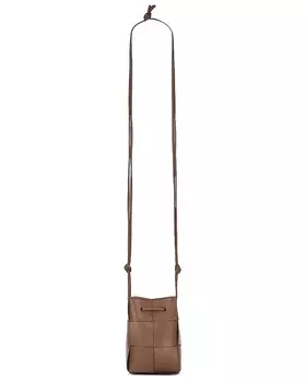 Сумка Bottega Veneta Mini Crossbody Bucket, цвет Taupe Grey & Gold