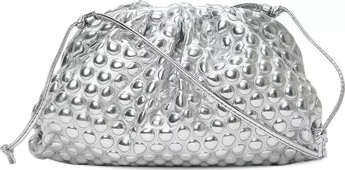 Сумка Bottega Veneta Mini Pouch Silver, серебряный