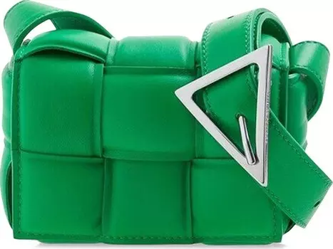 Сумка Bottega Veneta Padded Candy Cassette Shoulder Bag Parakeet/Silver, зеленый