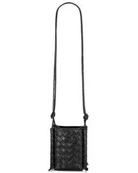 Сумка Bottega Veneta Pouch On Strap, цвет Black & Gold