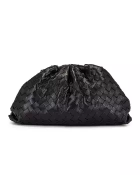 Сумка Bottega Veneta The Pouch Clutch, цвет Black & Silver