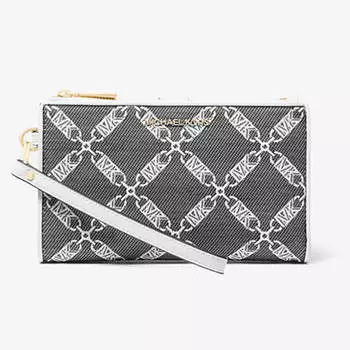 Сумка-браслет Michael Michael Kors Jet Set Large Empire Logo Jacquard, черный/белый