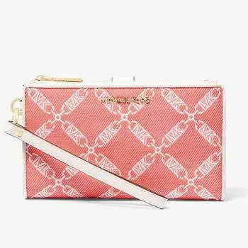 Сумка-браслет Michael Michael Kors Jet Set Large Empire Logo Jacquard, красный/белый
