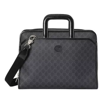 Сумка briefcase with interlocking g 'black' Gucci, черный