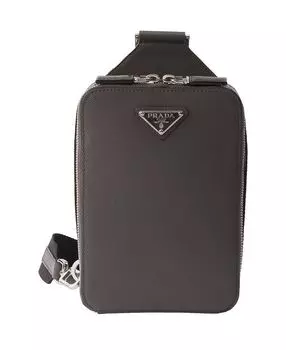Сумка Brique из кожи Saffiano Prada, серый