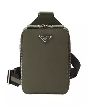 Сумка Brique из кожи Saffiano Prada, зеленый
