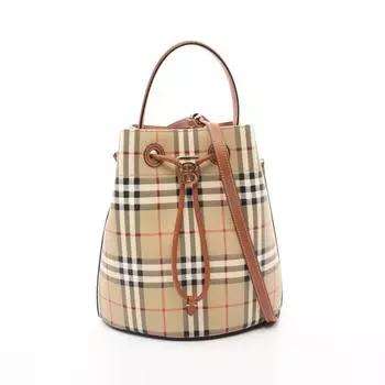 Сумка Burberry из кожи с покрытием из холста, цвет beige, multi-color