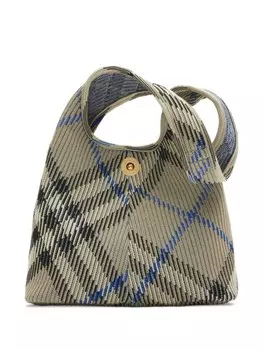 Сумка Burberry маленькая клетчатая вязаная через плечо, серый