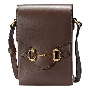 Сумка button1955 seriesclutch single shoulder bag mini brown Gucci, коричневый