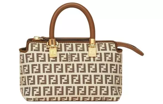 Сумка By The Way Series из натуральной кожи, сумка через плечо, мини-сумка для женщин, кофейного цвета FENDI