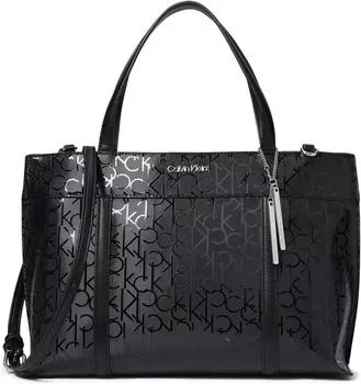 Сумка Calvin Klein Gillian Signature Satchel, цвет Black/Black
