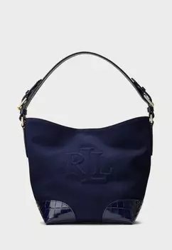 Сумка CANVAS LEATHER MEDIUM WITLEY BUCKET BAG Lauren Ralph Lauren, темно-синий
