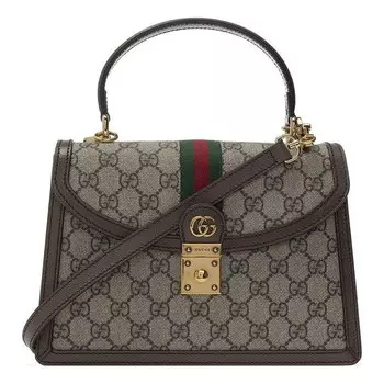 Сумка canvas ophidia series gg single-shoulder bag small creamy/brown Gucci, бежевый