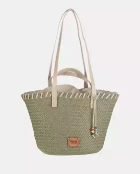 Сумка Capazo fibra natural con cremallera Kbas, цвет Kaki