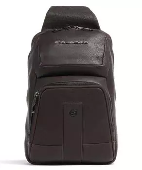Сумка Carl Slingbag 10 дюймов из зернистой воловьей кожи. Piquadro, коричневый