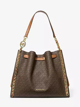 Сумка-Цепочка через плечо с фирменным логотипом Mina Michael Kors, коричневый