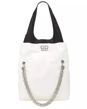 Сумка-цепочка Monaco среднего размера Balenciaga, цвет Optic White & Black