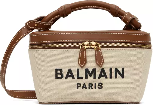 Сумка-чехол B-Army Vanity Case бежевого и коричневого цвета Balmain, Gem naturel/Marron